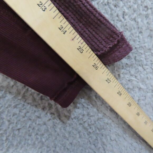 Sundance Waffle Knit Henley Shirt Medium Reddish Purple Long Sleeve Thumbholes - Picture 10 of 11
